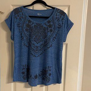 Dolman-Sleeve Graphic T-Shirt, Country Blue